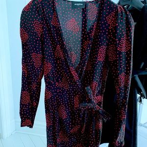 The KOOPLES adorable silk dress with red hearts